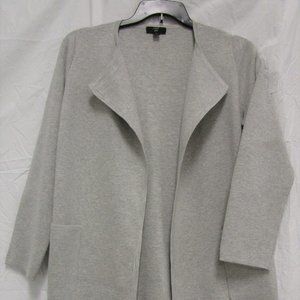 Ladies Grey J. Crew Collarless Sweater Blazer
